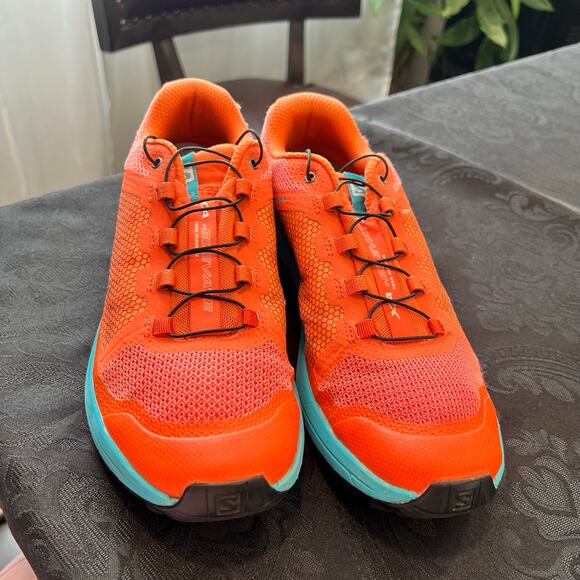 Salomon hiking shoes orange and teal size 8.5 men - Picture 2 of 12